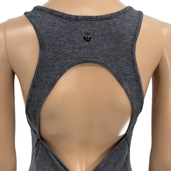 Lululemon Micro Stripe Black White Vitasea Go For It Cutout Dress - Picture 11 of 11